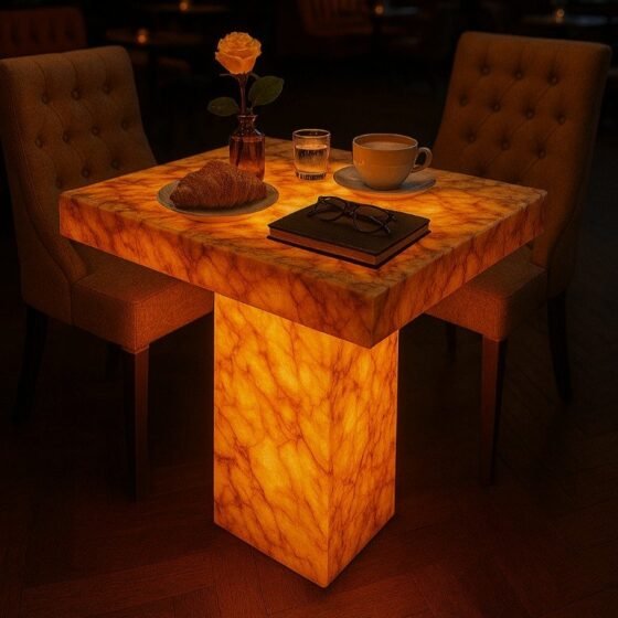 طاولات مضيئة  - onyx table